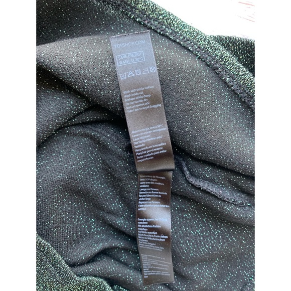 COPY - Size 4, TOPSHOP, shimmery green and black crop top - Picture 11 of 12